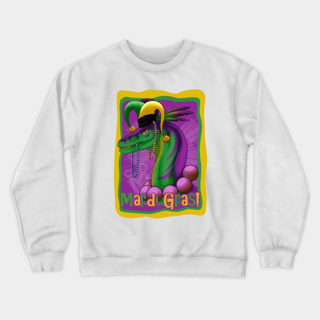 Mardi Gras Dinosaur Crewneck Sweatshirt by SakuraDragon